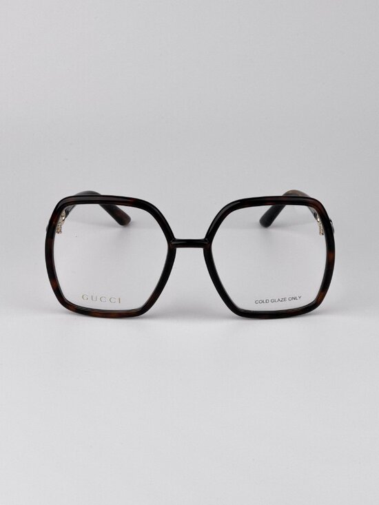 Gucci Women Eyeglasses Havana Square Oversized GG0890O 002 NEW AUTHENTIC main image 5